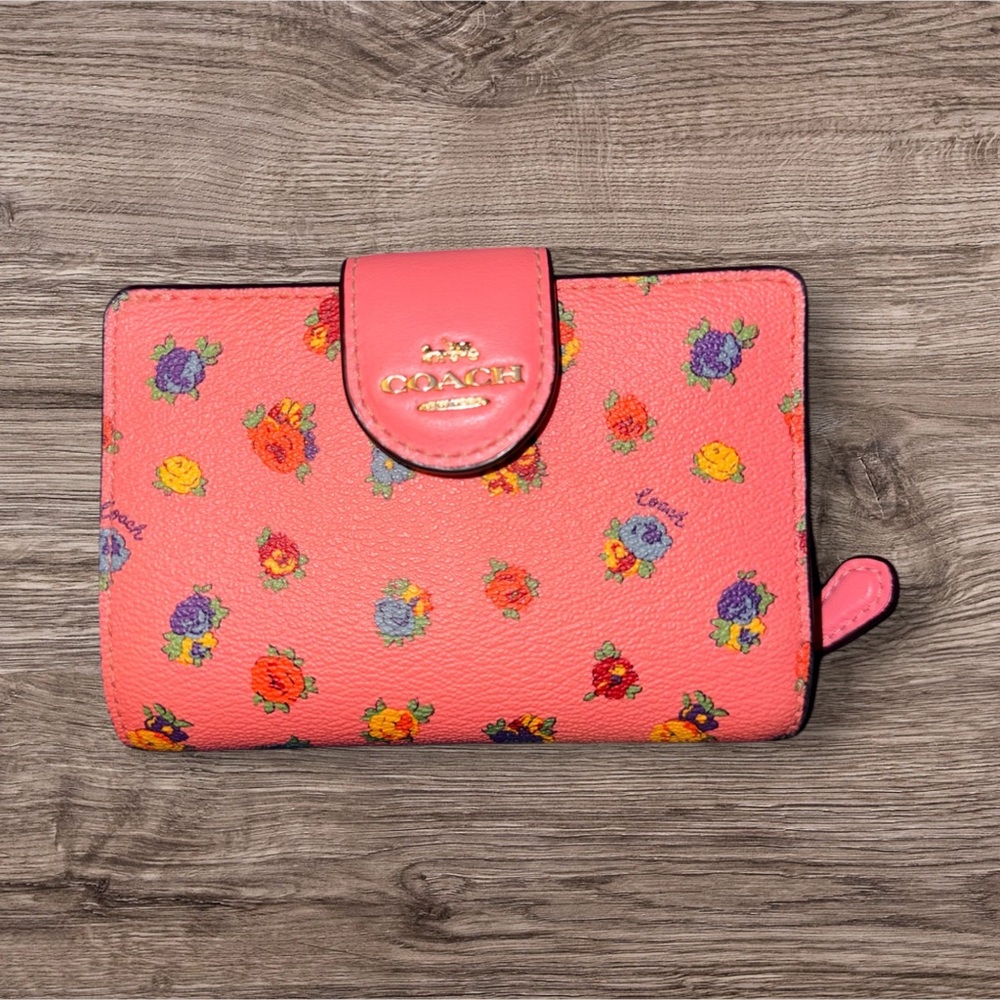Coach Pink Floral Print Wallet